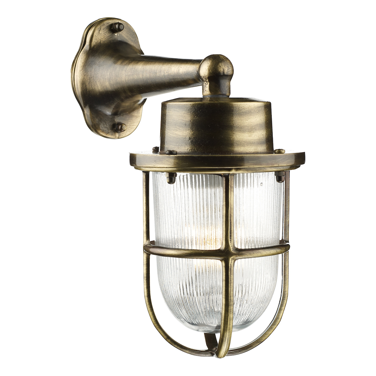 David Hunt Harbour 1 Light Down Wall Light Antique Brass Ip64