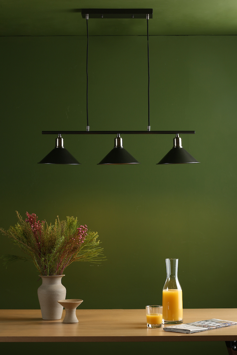 Jalen 3 Light Bar Pendant Graphite Antique Brass