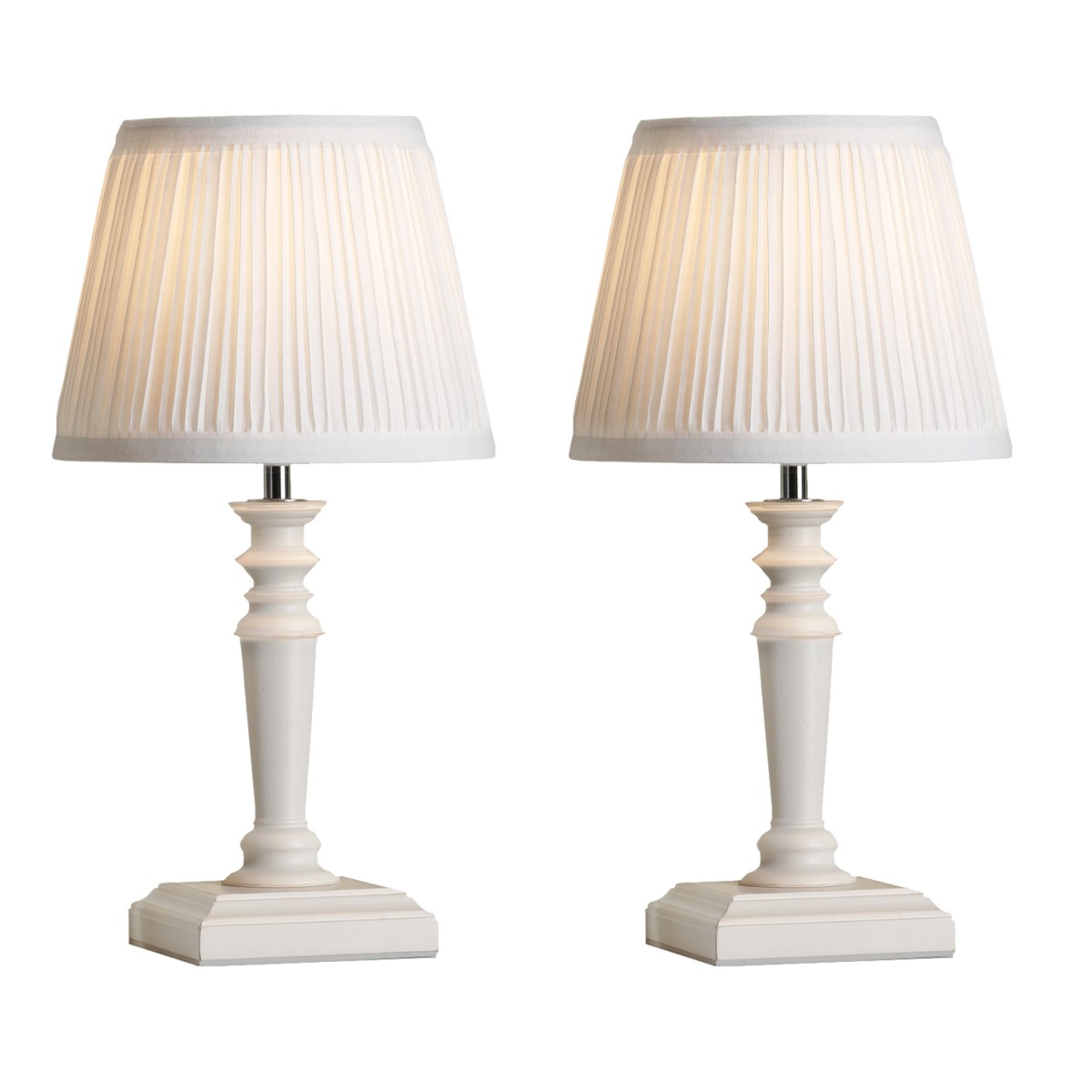 Laura Ashley Tate Table Lamp Distressed Wood With Shade Twin Pack