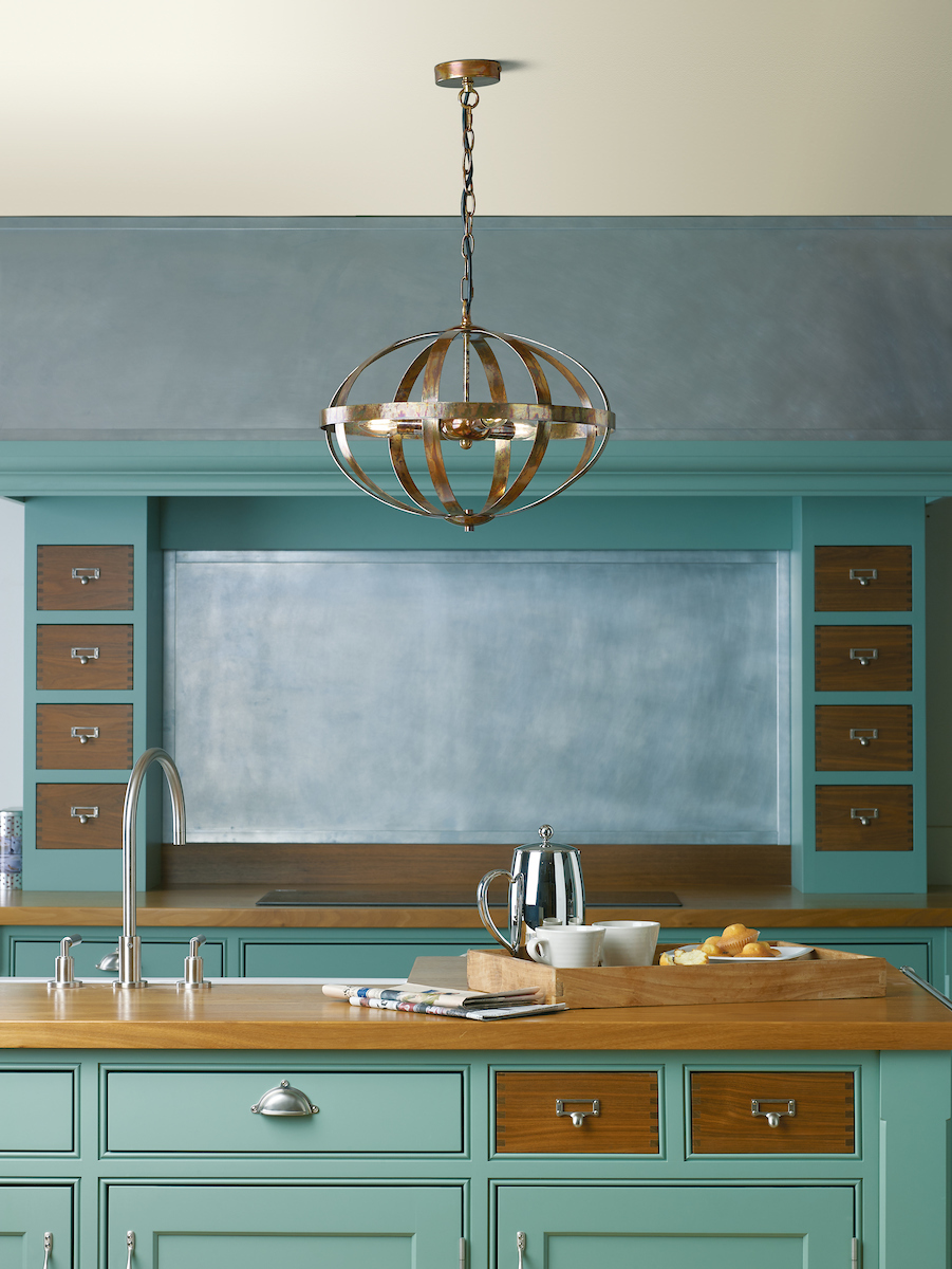 Dar Lighting Symbol 3 Light Pendant Petrol Copper SYM0364
